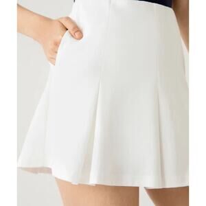 OGL White Pleated Cotton Blend Pleated Mini Tennis Pickleball Skort NWT